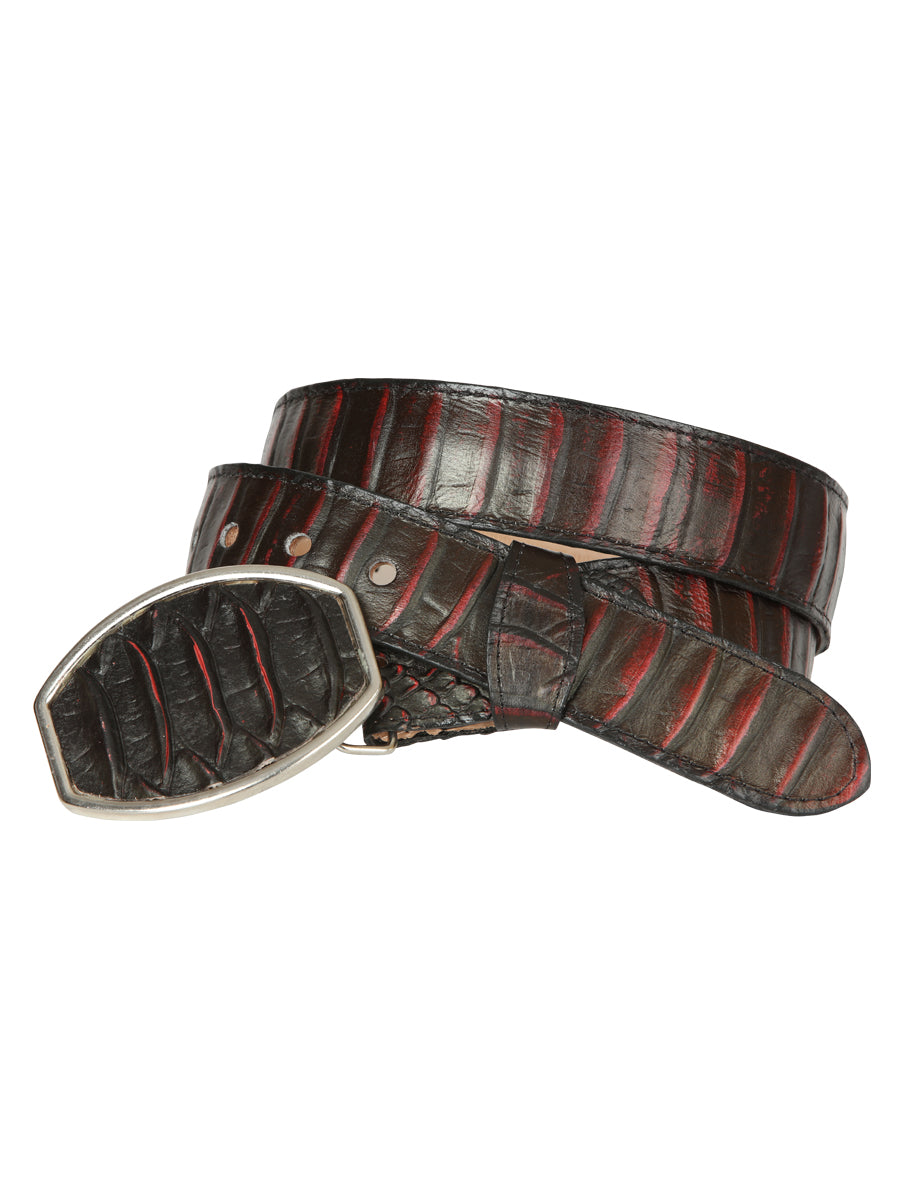 El General Men’s Western Belt - Python Print - Red 45676