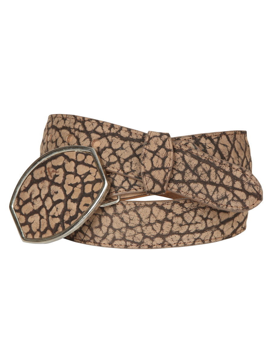 El General Men’s Western Belt - Bull Neck Print - Honey 45678