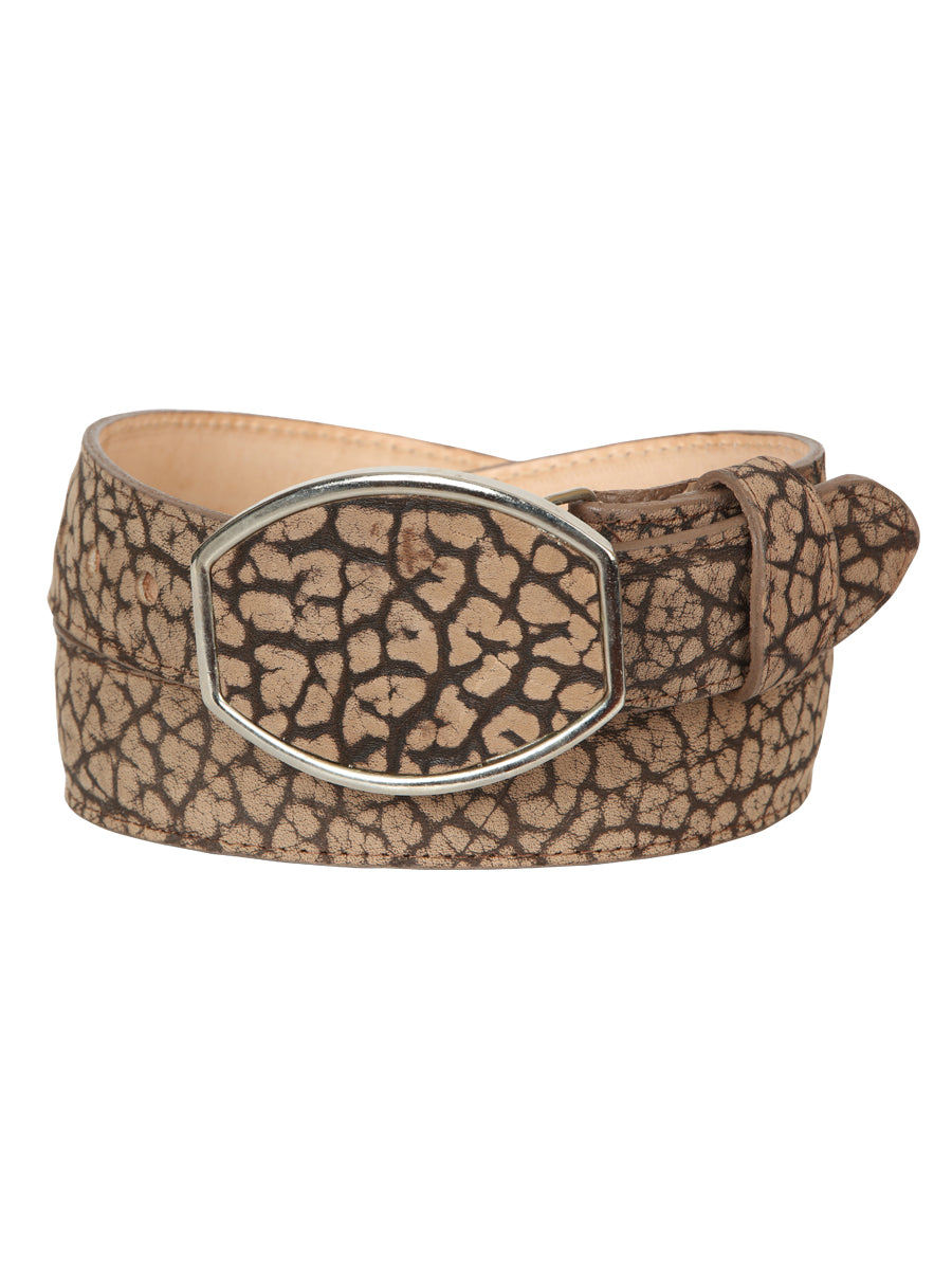 El General Men’s Western Belt - Bull Neck Print - Honey 45678