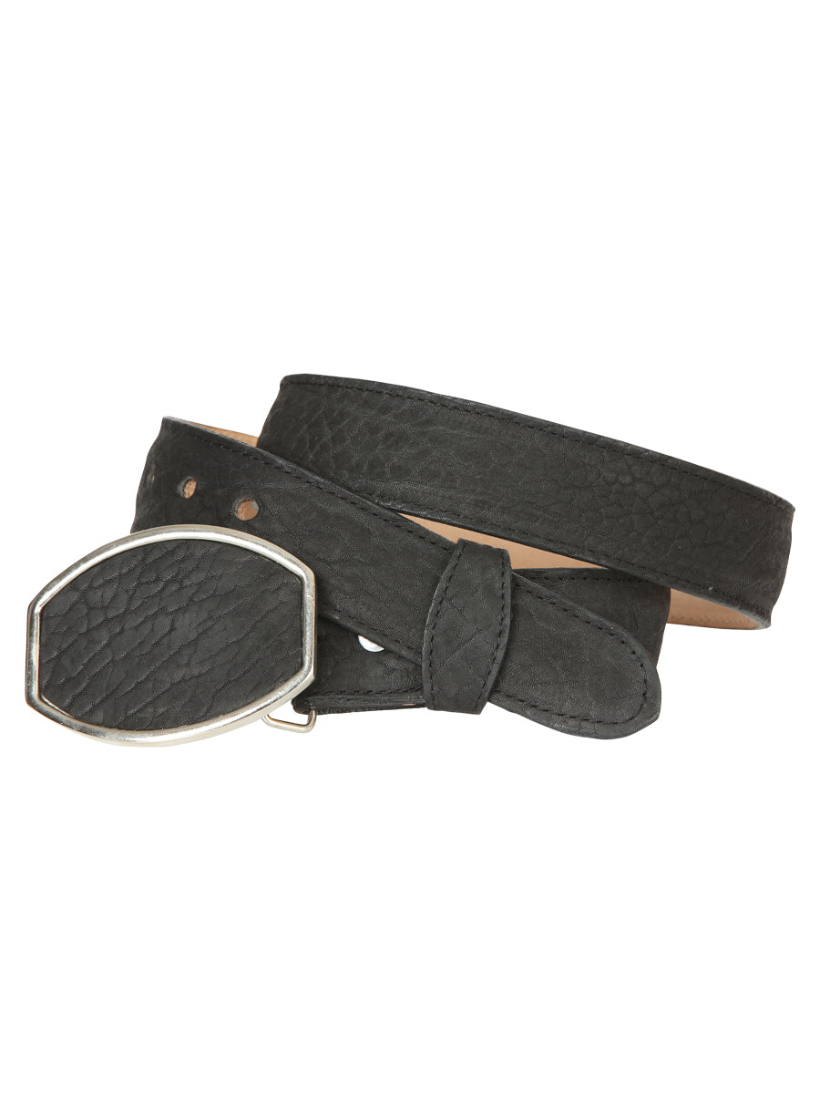 El General Men’s Western Belt - Bull Neck Print - Black 45679