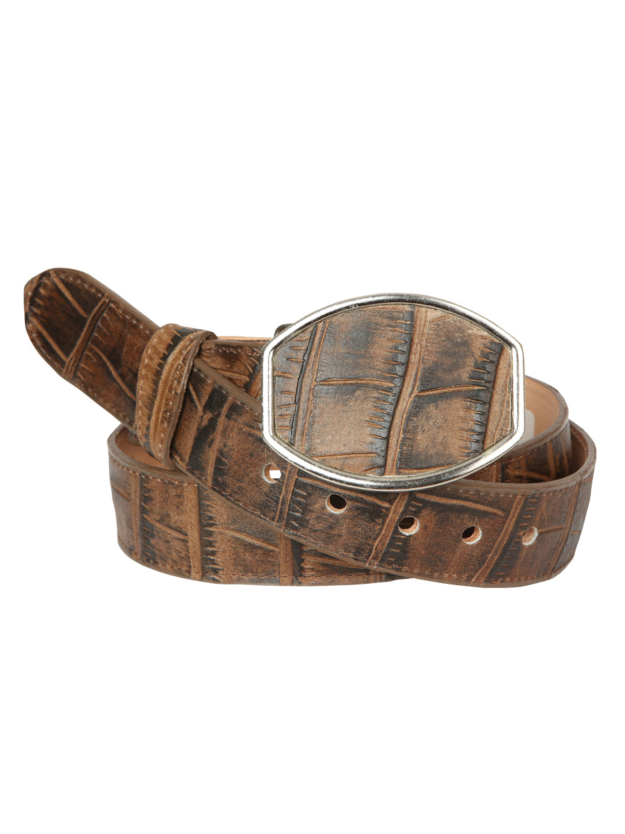 El General Men’s Western Belt - Macro Coco Print - Tobacco 45683