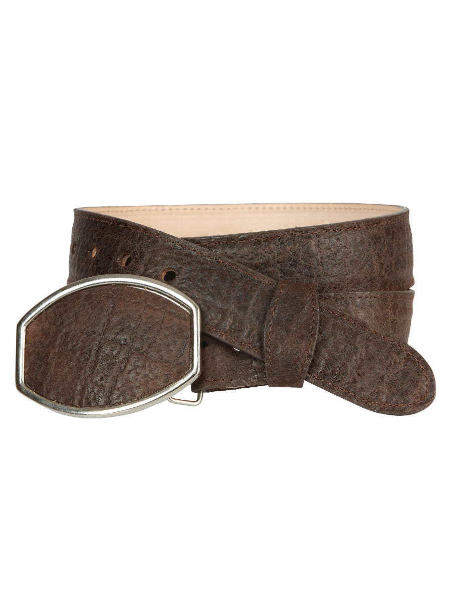 El General Men’s Western Belt - Elephant Print - Cognac 45773