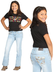 Girls Centenario Premium Bootcut Jeans -  Light Blue Denim 45837