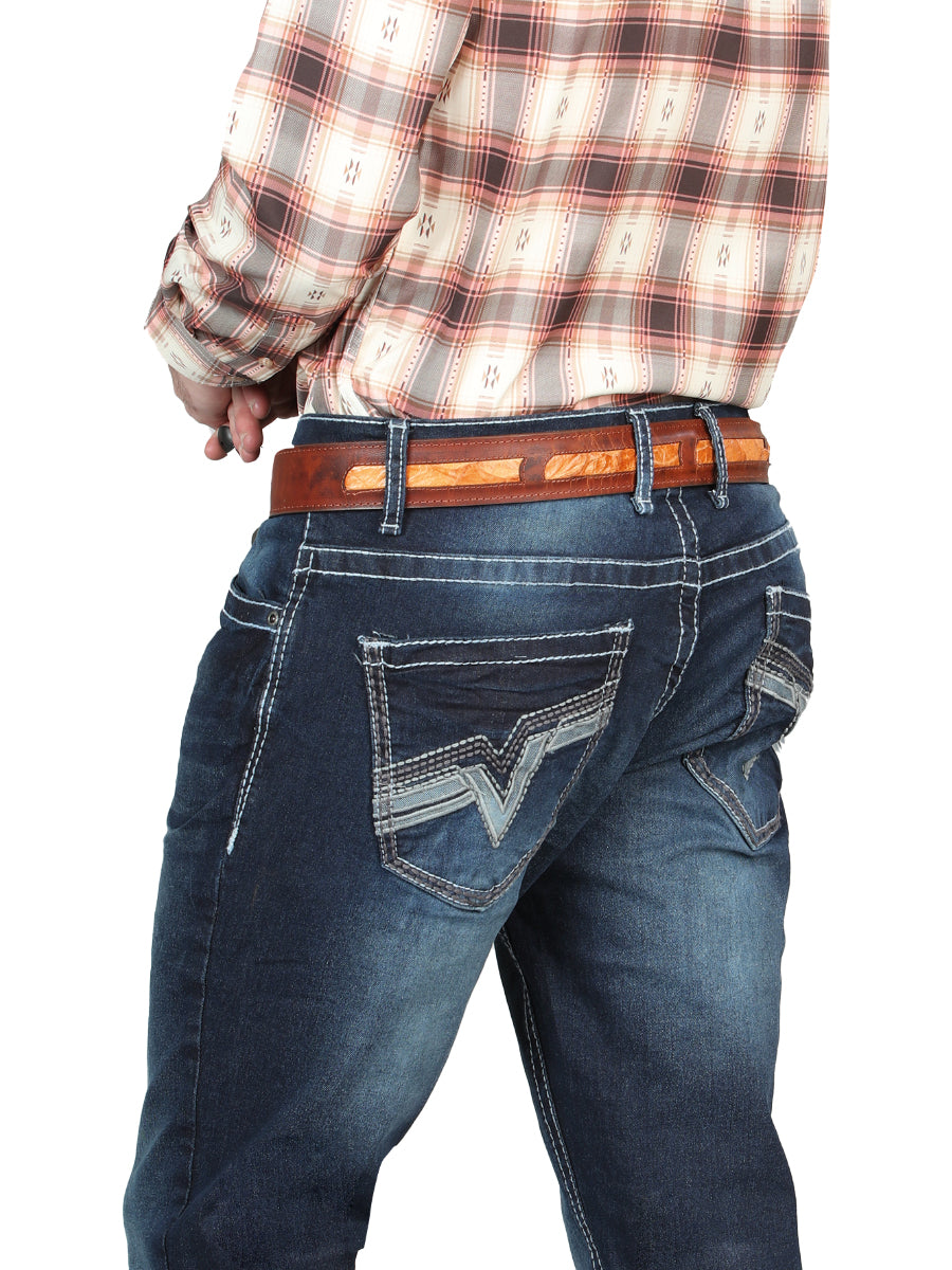 El Norteño Dark Blue Skinny Stretch Pants 126633