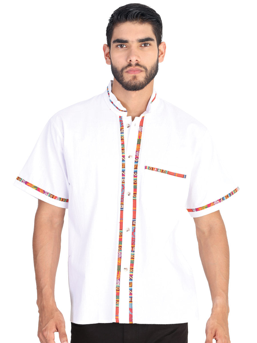 Mexican Guayabera Short Sleve Shirt for Men - 100% Cotton -  White 601822