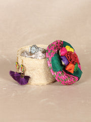Artisanal Candy Holder/ Jewerly Holder 100% Palm Leaf Multicolor 602141