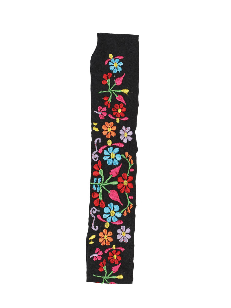 Elastic Embroidered Headband Black 602769