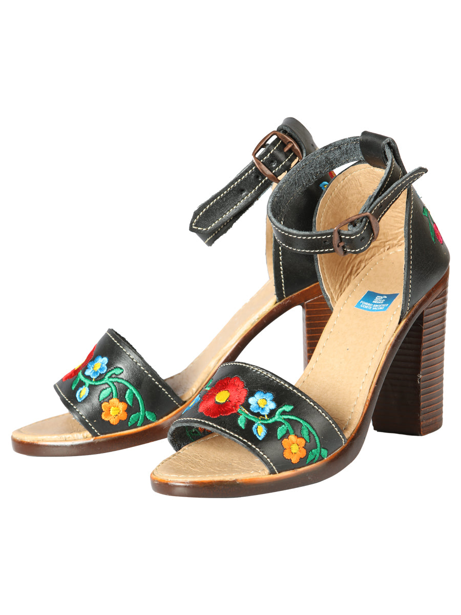 Mexican Artisanal Sandals Leather Black 603952