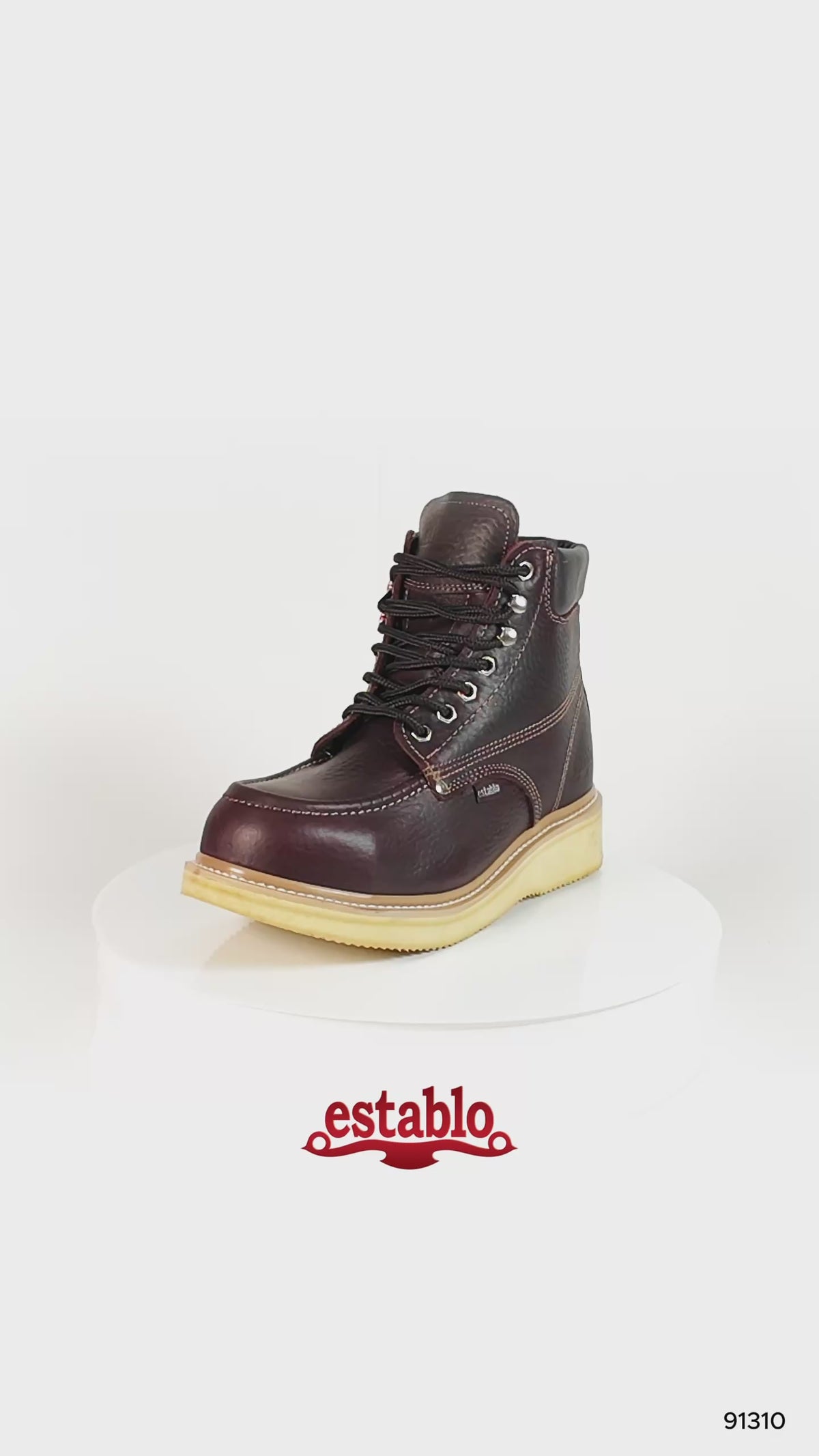 Video laden: Establo Men’s Leather Lace-up Work Boot - Made in Mexico - Shedron 91203
